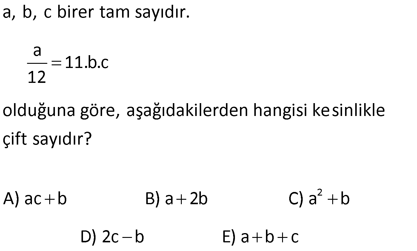 Tek Çift Sayılar Çıkmış Sorular